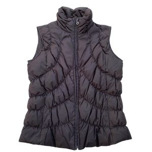Nine West Chocolate Brown Down Feather Quilted Puffer Vest Medium